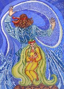Ирина Токмагашева. Иллюстрация к сказке о Карагай. У Хозяина Тайги родилась дочь Карагай.